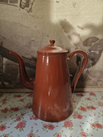 Bruin emaille koffiepot