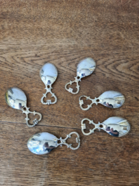 Set verzilverde amuse lepels