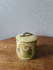 Oud brocante blik victoriaanse dame