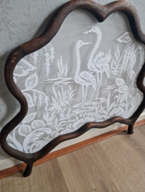 Antiek houten raamhor kraanvogel
