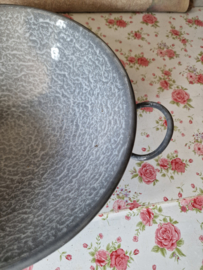Grijs gewolkte emaille wok nr1