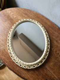 Wit brocante houten spiegel