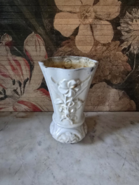 Antiek wit gietijzeren grafvaas