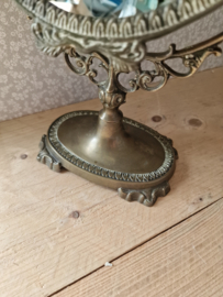 Antiek koperen tafel spiegel