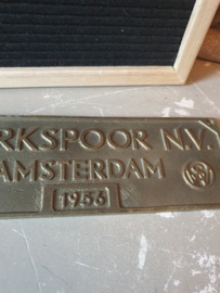 Oude bronzen plaat werkspoor NV Amsterdams 1956