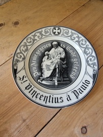 Antiek wandbord Heilige Vincentius