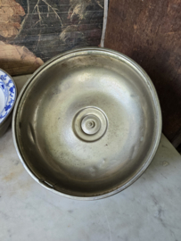 Antiek warmhoudbord meissen blue onion cloche