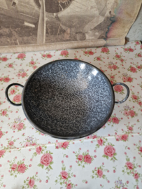 Grijs gewolkte emaille wok nr2