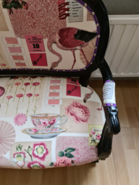 Barok kinderbankje flamingo stof