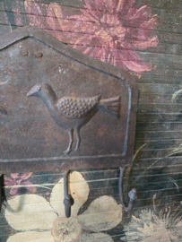 Oud ijzer wandrek kapstok vogel