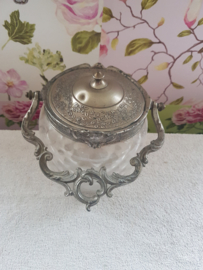 Antieke glazen koekjespot cookie jar biscuit barrel
