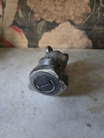 Verzilverde spaarpot beer nr1