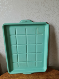 Mintgroen emaille dienblad