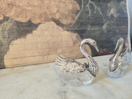 Verzilverd zwaantje zoutschaaltje