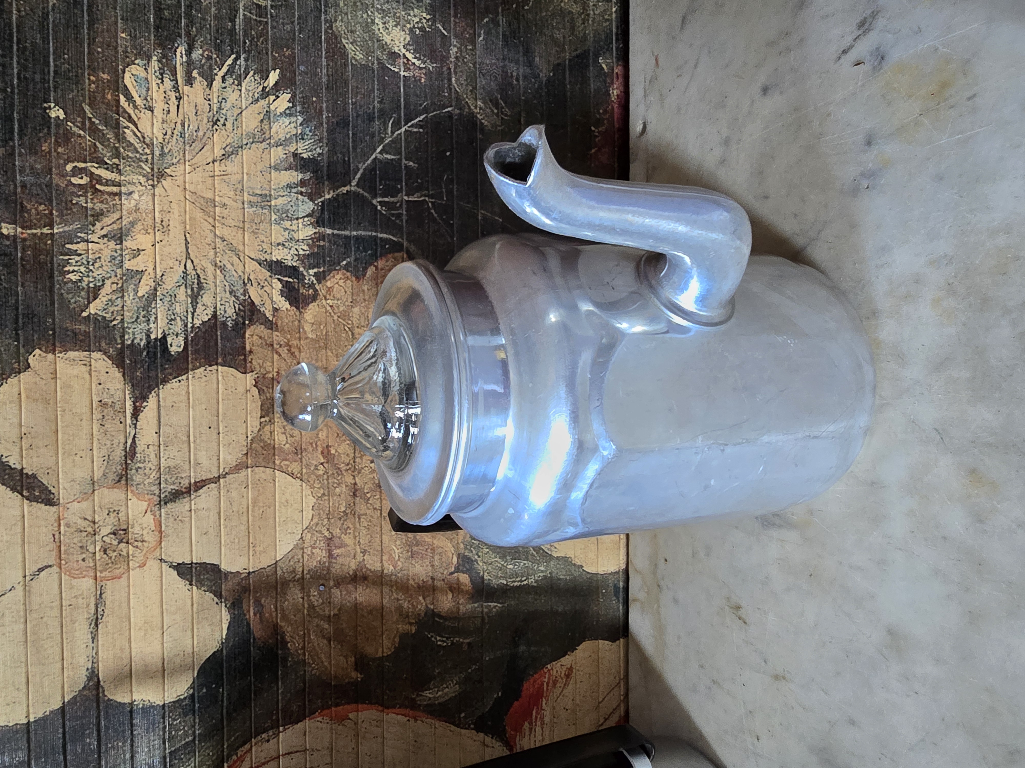 Grote aluminium pruttelpot glazen knop