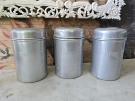 Aluminium koffie thee suiker bussen