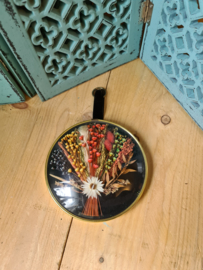 Vintage bolglas lijstje boeket droogbloemen