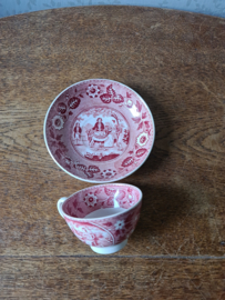 Kop en schotel teadrinker rood