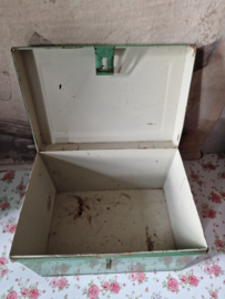Oud groen bakkersblik