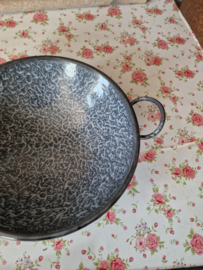 Grijs gewolkte emaille wok nr2