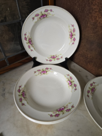 Set diepe borden dubbel roosje petrus regout&co