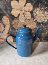 Petrol blauw emaille koffiepot