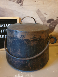 Antiek koperen doofpot kookpot