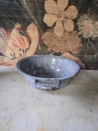 Grijs gewolkte emaille vergiet nr3