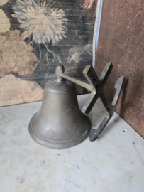 Oude bronzen kroegbel scheepsbel anker