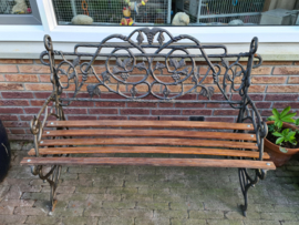 Antiek frans gietijzeren tuinbankje