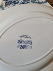 Blauw engels servies myott royal mail ovale schaal