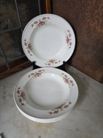 Set diepe borden dubbel roosje petrus regout&co