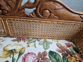 Brocante houten bankje rozen