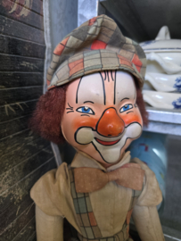 Oude vintage stoffen clown pop
