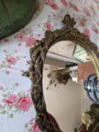 Antiek barok messing spiegel engel putti