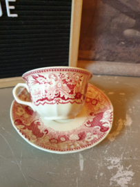 Kop en schotel Victoria rood societe ceramique maestricht servies