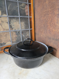 Zwart geëmailleerde gietijzeren braadpan