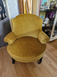 Antiek groen velours stoeltje