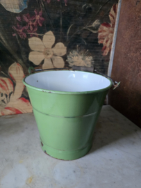 Reseda groen emaille emmer