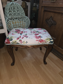 Antieke voetenbank footstool rozen