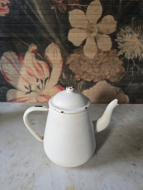 Wit emaille koffiepot