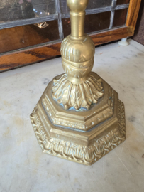 Antieke messing joodse kandelaar chanoekia