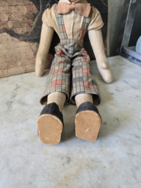 Oude vintage stoffen clown pop