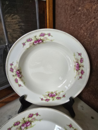 Set diepe borden dubbel roosje petrus regout&co