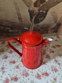 Rood emaille koffiepot