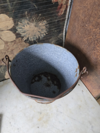 Grijs gewolkte emaille groenten emmer