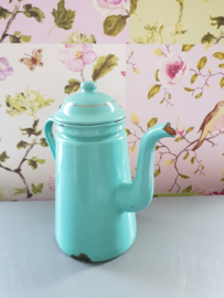 Mint groen emaille koffiepot