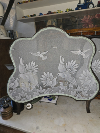 Set antiek houten raamhorren duifjes