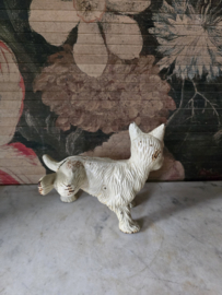 Wit gietijzeren deurstopper terrier hond
