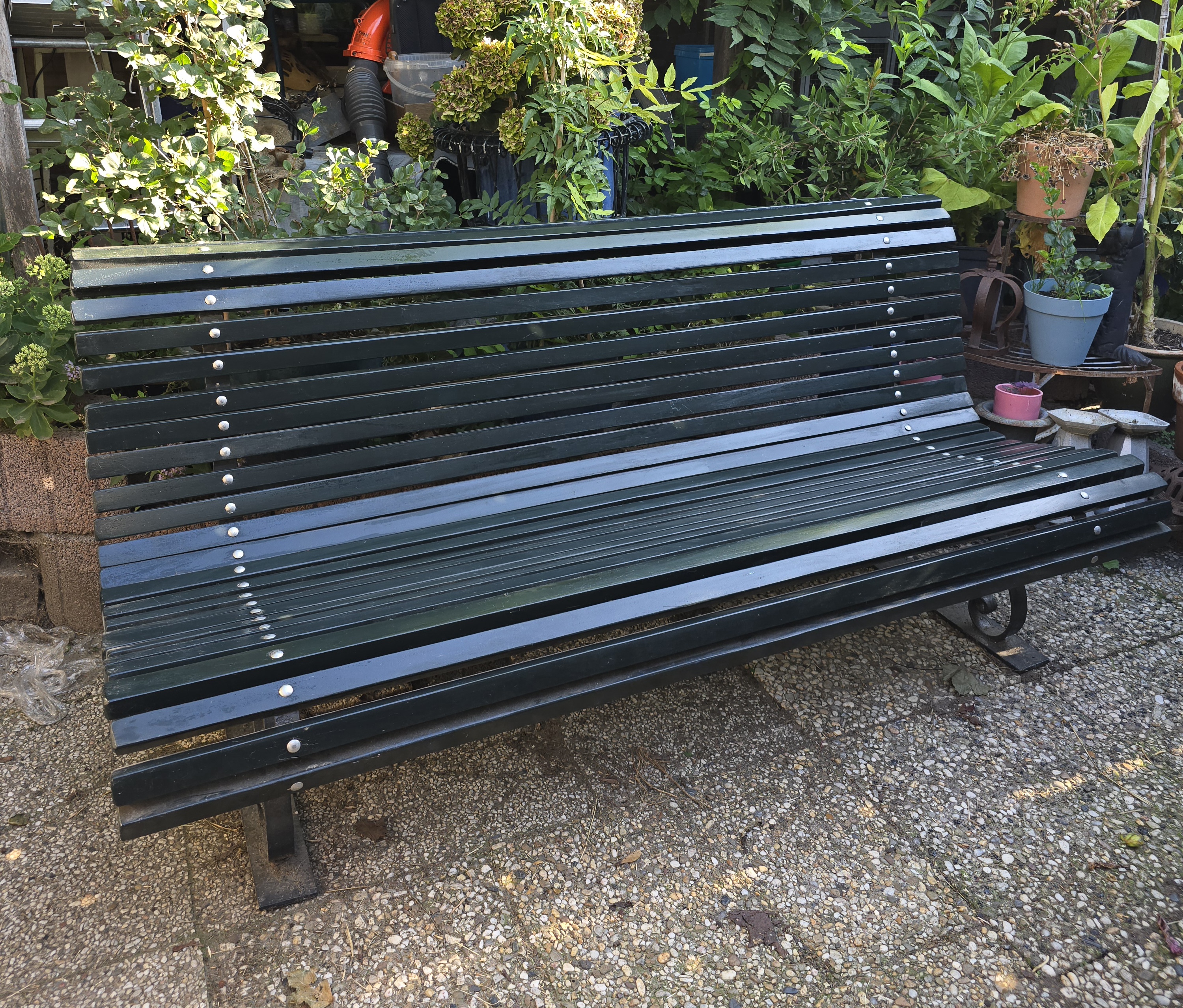 Oude zware tuinbank parkbank